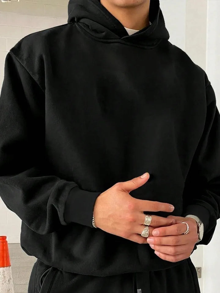 Fashionable Men's Autumn European and American Letter Printed Comfortable Soft Hooded Sweatshirt Outdoor Street Style Clothing - ATFH