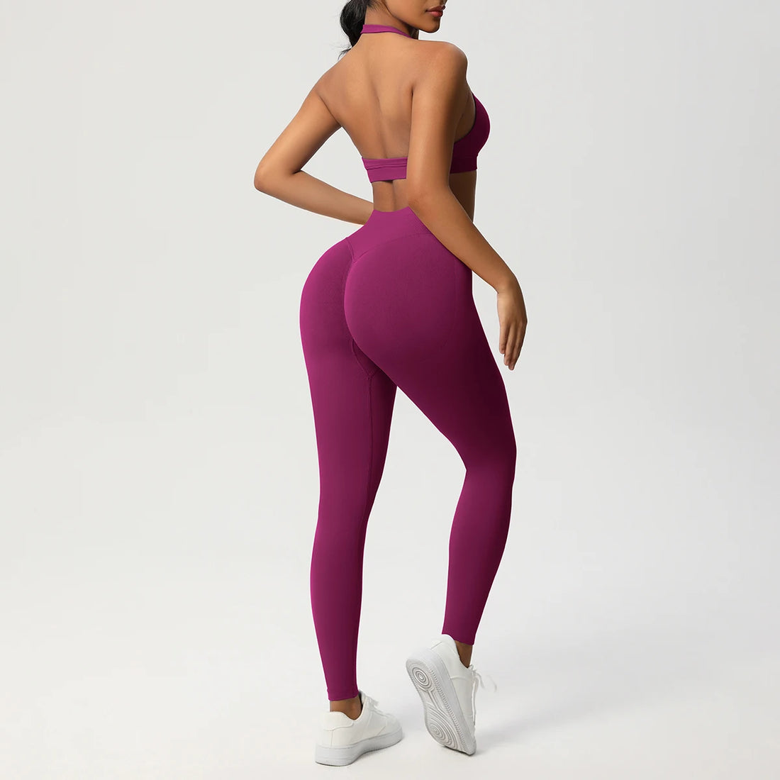 2 Piece Yoga Clothes Women's Tracksuit Athletic Wear Pilates Fitness Suit Gym Workout Push Up Clothes Sports Bra Leggings Suit - ATFH