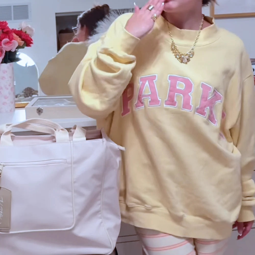 Rowan AAPK-Y045 Women O-Neck Long Sleeve Female Pullover Letter Embroidery Sweatshirts Vintage Casual Sports Lady Top 2026 - ATFH