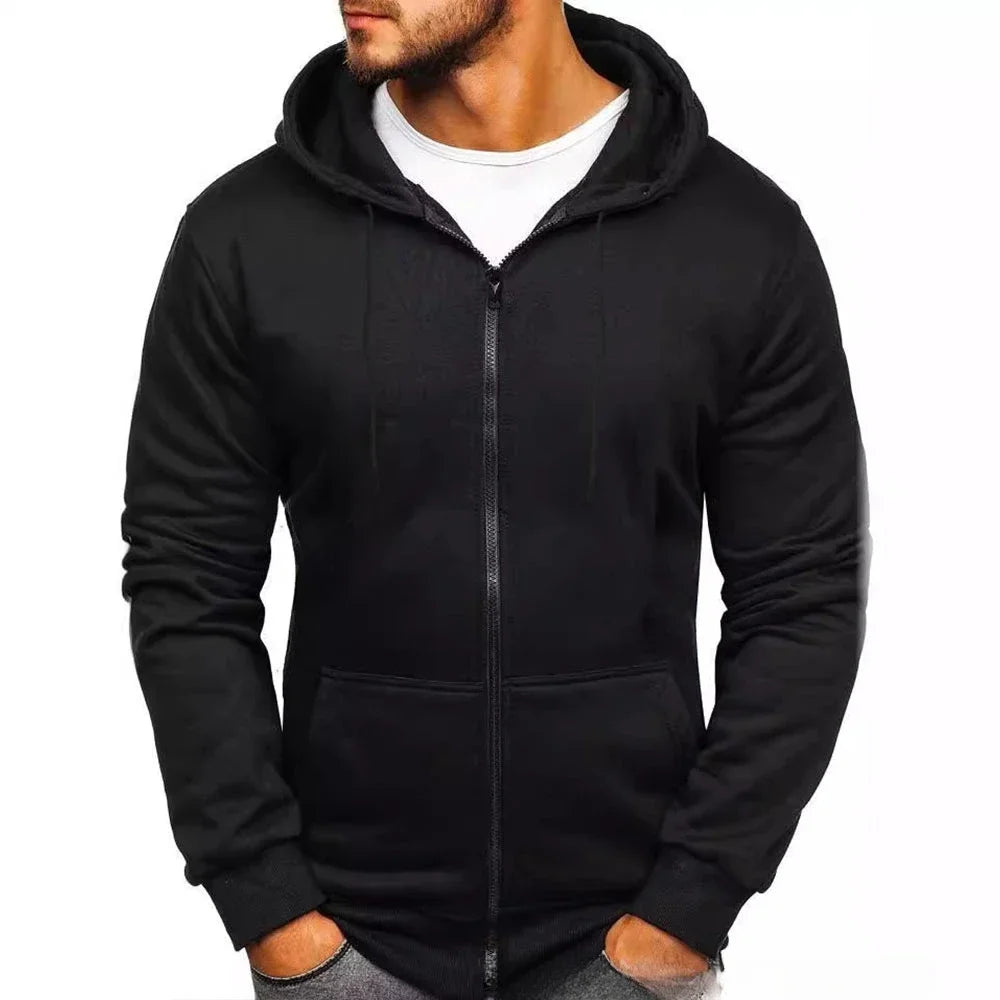 Fashionable casual zipper hoodie, hip-hop street sports shirt, skateboarding men's/women's pullover, men's hoodie - ATFH