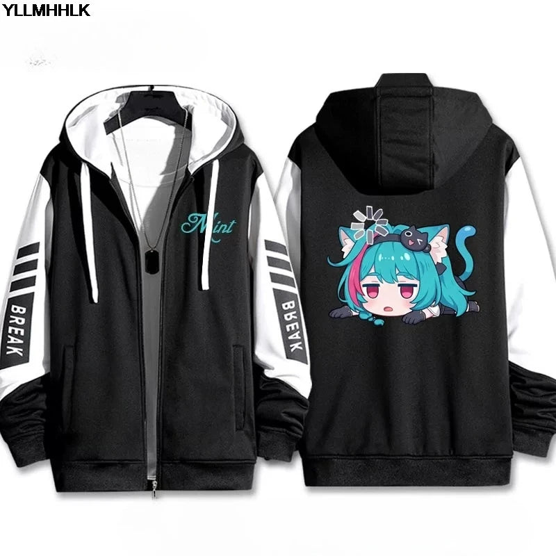 3D Print Anime Neverness To Everness Zip Up Women/Men Hoodie Sweatshirt Mint‌ Nanally‌ Lacrimosa‌ Cosplay Zipper Hooded Jacket