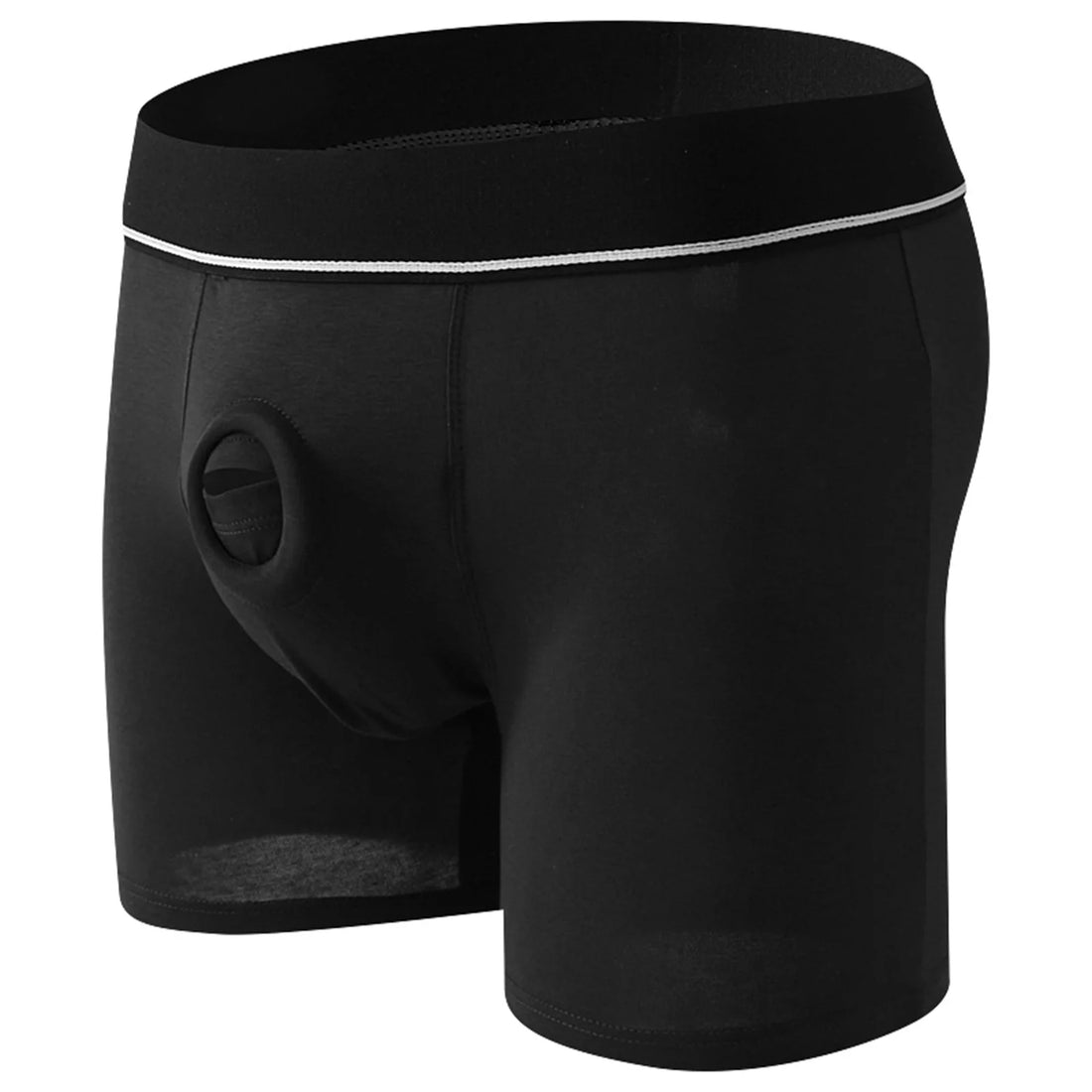Cock Ring Men Sexy Jock Hole Boxers Cockring Man Shorts Underwear Cotton Panties Open Pouch Underpants Long Boxershorts