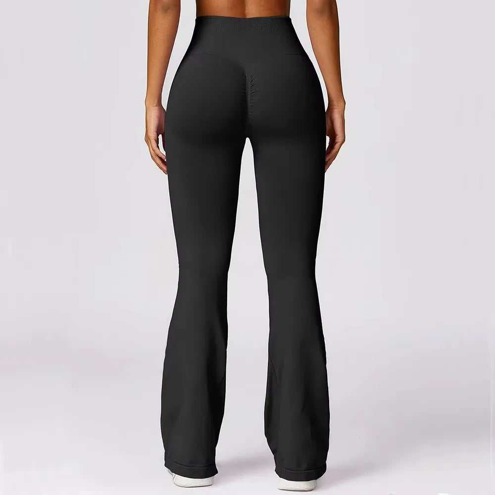 Seamless Flare Leggings Yoga Pants Women High Waist Wide Leg Pants Women Gym Workout Fitness Sports Flared Pant Dance Trousers ATFH