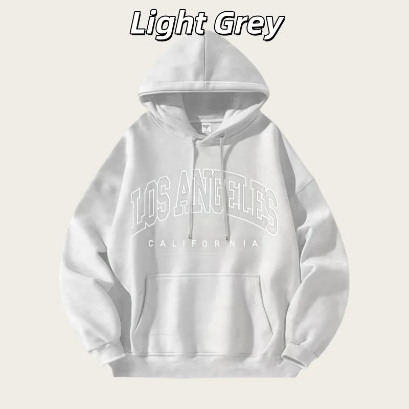 American Fashion Trend Unisex Autumn and Winter Fleece-Lined Thick Oversized American-Style Printed Jacket Loose Casual Street Style Hooded Sweatshirt - ATFH