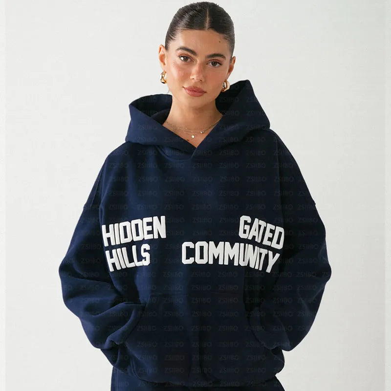 Streetwear Y2K Casual Baggy Sweatpants Drawstring Sports Pants Zipper Cardigan Fashion Digital Print Hooded Men Women Clothing - ATFH