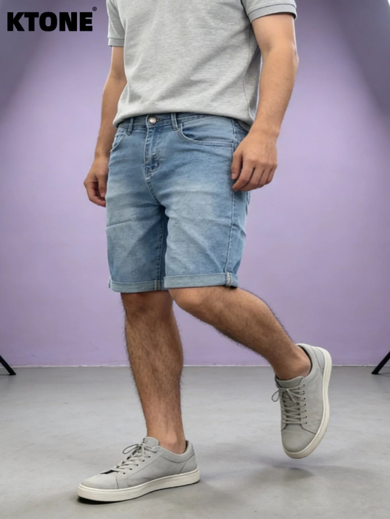 Blue Slim Denim Shorts Y2K Light Retro For Dating Original Drip For Man No accessories or belts included ATFH