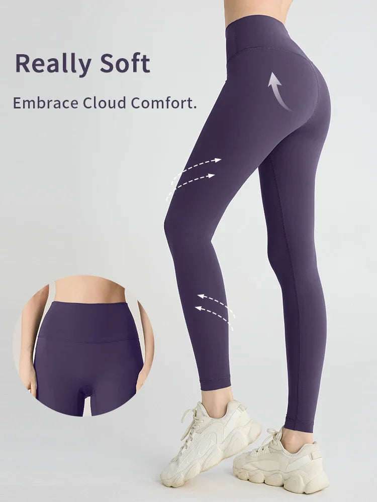 Naked feeling Yoga Leggings Women High Waisted Hip Lifting Fitness Leggings Running Cycling Pants Breathable Sports Leggings - ATFH