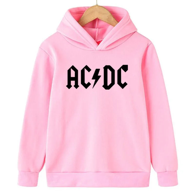 Hip Hop Fashion AC DC Children Hoodies Sweatshirt Autumn Winter Kids Hooded Top Casual Sportswear Boys Girls Hoodie Pullover