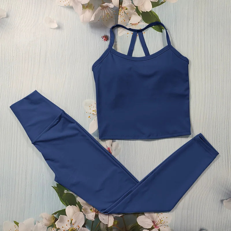 Nude Feel Fitness Suit Sports Set Women's Tracksuit Sexy Yoga Outfits Gym Sportswear Legging And Underwear Workout Clothes Woman - ATFH
