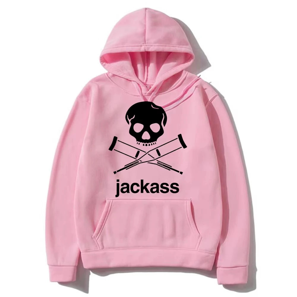 Autumn and Winter New Jackass Hoodie Men's and Women's Pattern Logo Casual Streetwear Retro Slow Running Casual Sports Shirt