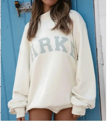 Women's sweatshirt for fitness and exercise with embroidered design and hood - ATFH
