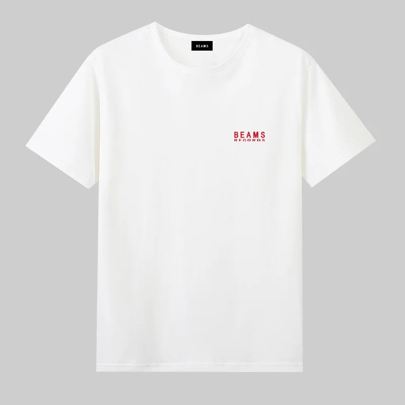 Japan Exports 25ss High-Quality Cotton T-Shirt Embroidered Logo Tees Couple Loose Short Sleeve Summer Casual O-Neck Tops ATFH