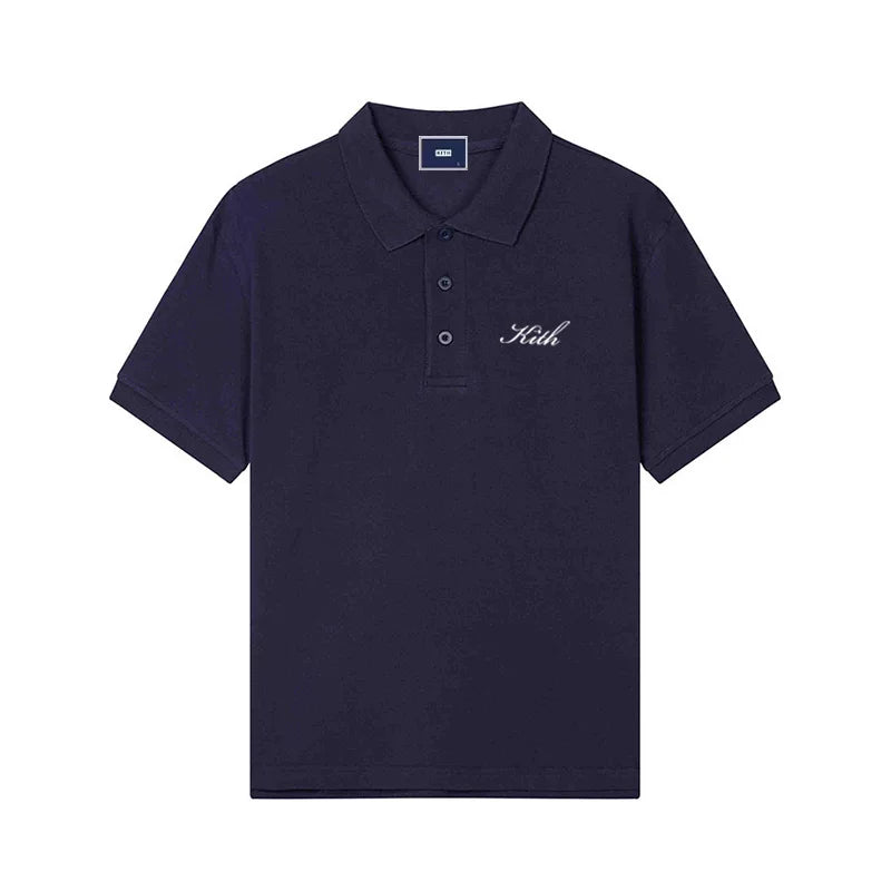 Japan Korea Quality 100%Cotton Solid polo T Shirt Mens Short Sleeve Fashion Trend Clothing Woman Summer Letter Embroidery Tops