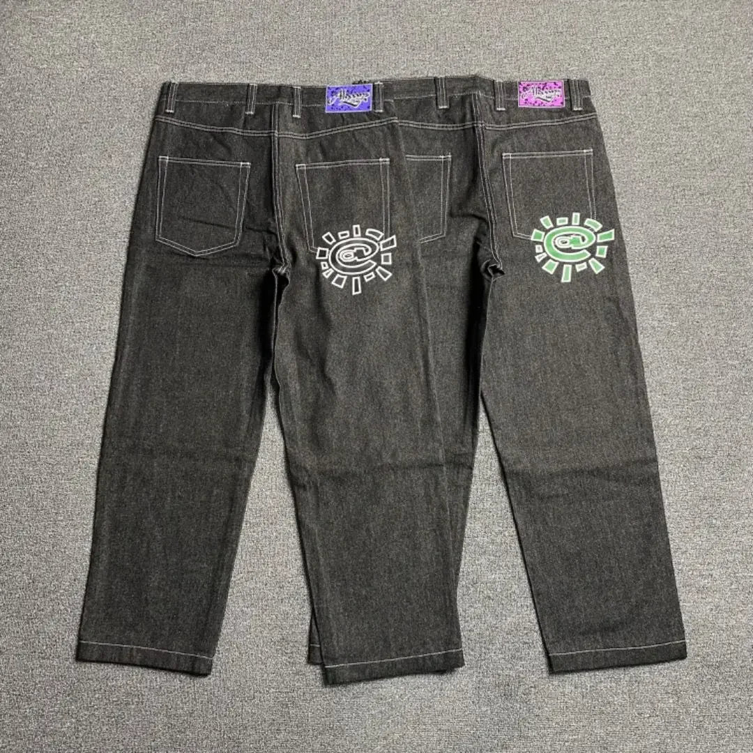 New Always Jeans High quality Printed Embroidery Straight Jeans Black Pants Men Jeans Printing Trend Street Wear AlwaysJeans Men ATFH