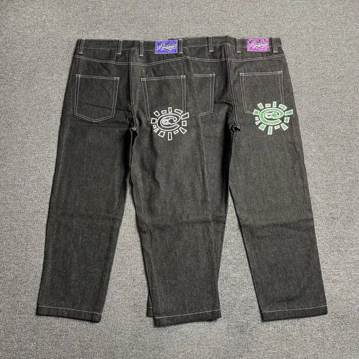 New Always Jeans High quality Printed Embroidery Straight Jeans Black Pants Men Jeans Printing Trend Street Wear AlwaysJeans Men ATFH