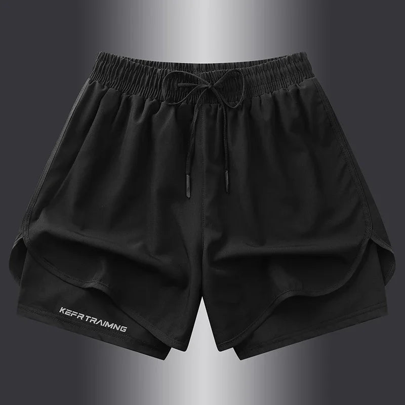 【 S-5XL 】2025 Sports Three Piece Pants Summer Popular Anti glare Double layered Sports Shorts for Men and Women Couples Ru