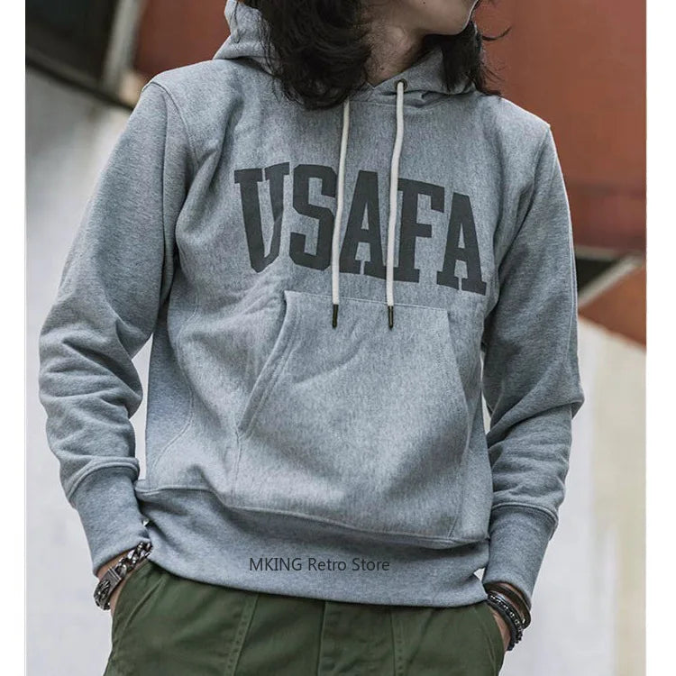 NON STOCK Heavy Thickened Tier Bottom Sweater Men's USAFA Sports Pullover Hoodie - ATFH