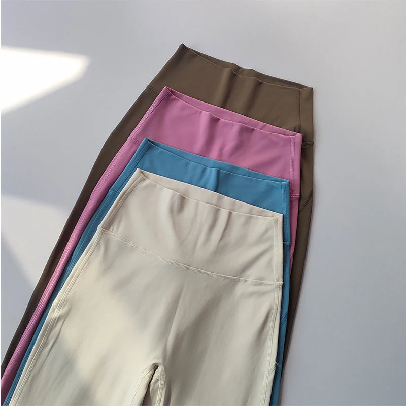 High-end Flared Yoga Leggings Yoga Pants High Waist Wide Leg Pants Bottoms Breathable Gym Casual Sports Bell Leggings Female ATFH