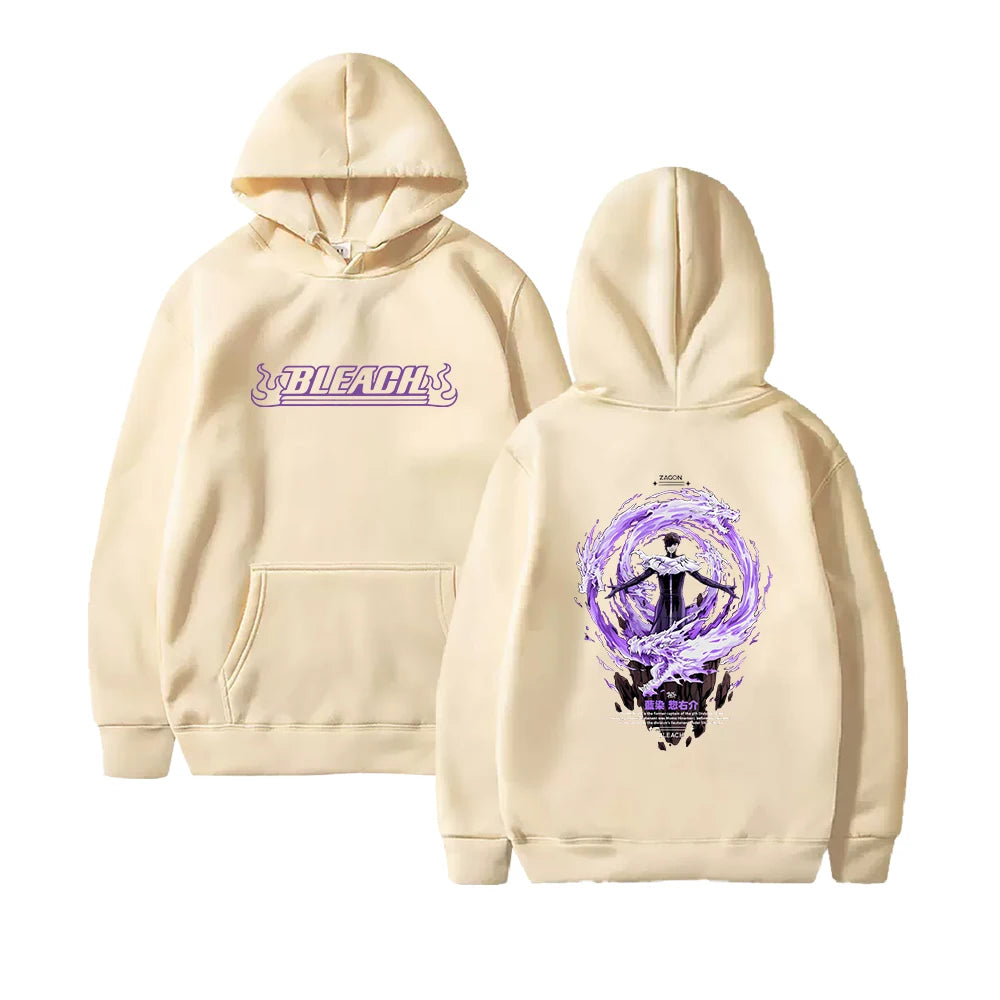 Aizen Sousuke BLEACH Graphic Hoodies Japanese Anime Print Hoodie Long Sleeve Feece Loose Hooded Sweatshirt  Men Women Clothing - ATFH