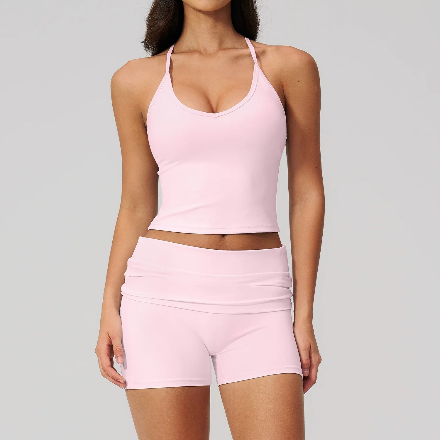2PCS Fitness Suit Gym Tracksuits Deep V Yoga Bra Athletic Wear Female High Waist Workout Flared Pants Sports Set Yoga Clothes