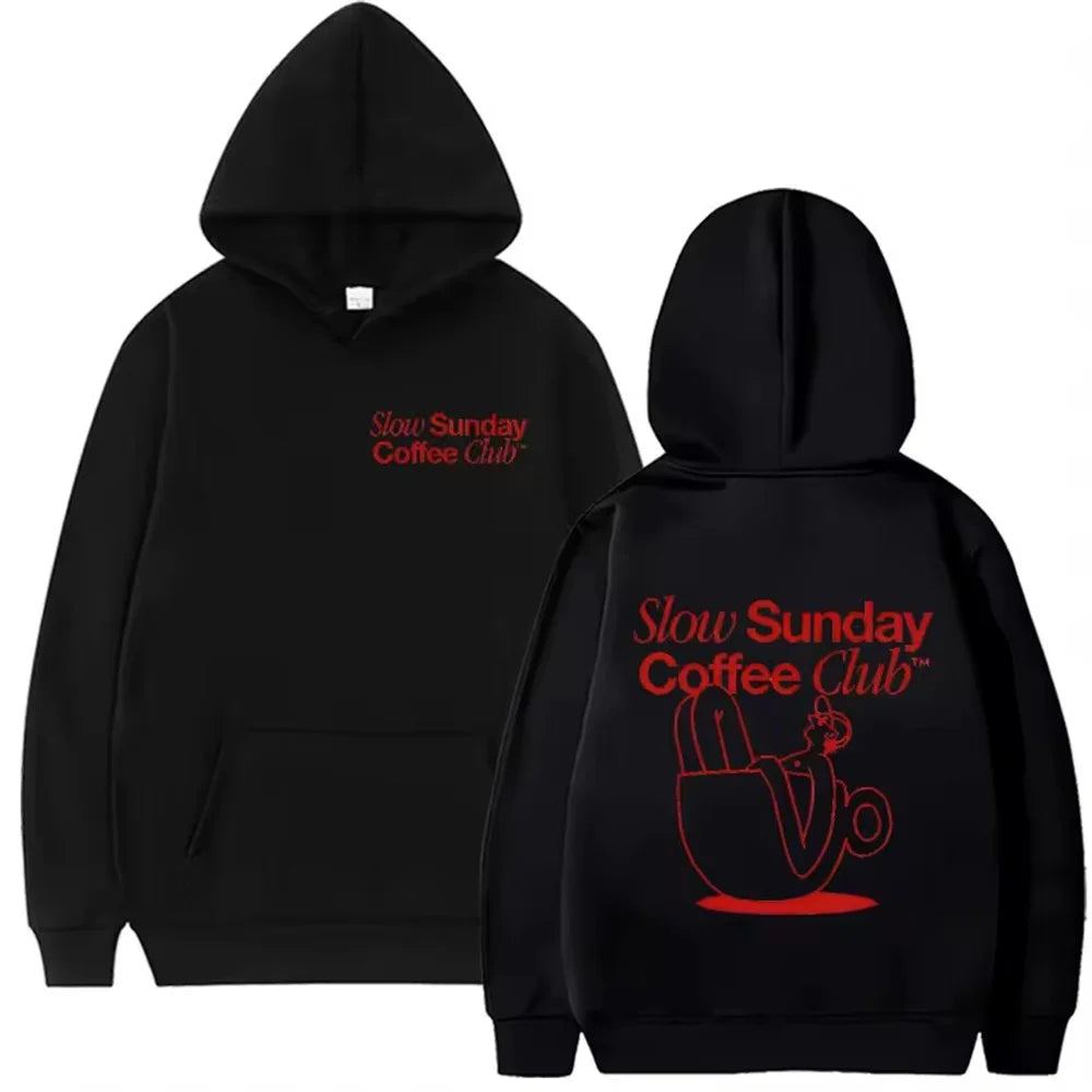 2025 New Sunday Coffee Club Hoodie Funny Men's Hoodie Harajuku Unisex Street Wear Fleece Pullover Sweatshirt - ATFH