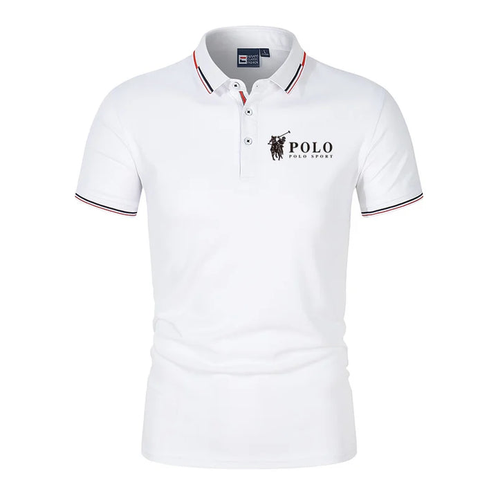 Men's premium summer polo shirt, quick drying, breathable, casual, business fashion, sports, short sleeved, men's clothing