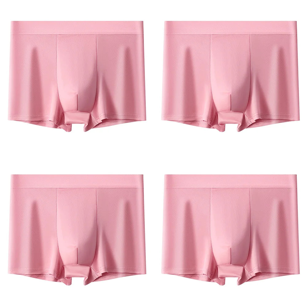 4Pcs Plus Size Underwear Men Sporty Boxers Youth Boxer Shorts Comfortable Breathable Flat Pants Men's Square Panties Briefs Gift