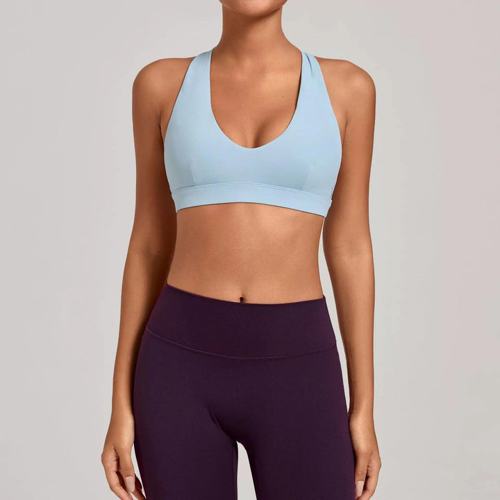 New Arrival Sports Sexy Bra Women Support Push-up Open Cross Strap Back Gym wear Fitness Sports Underwear Yoga Workout Underwear - ATFH