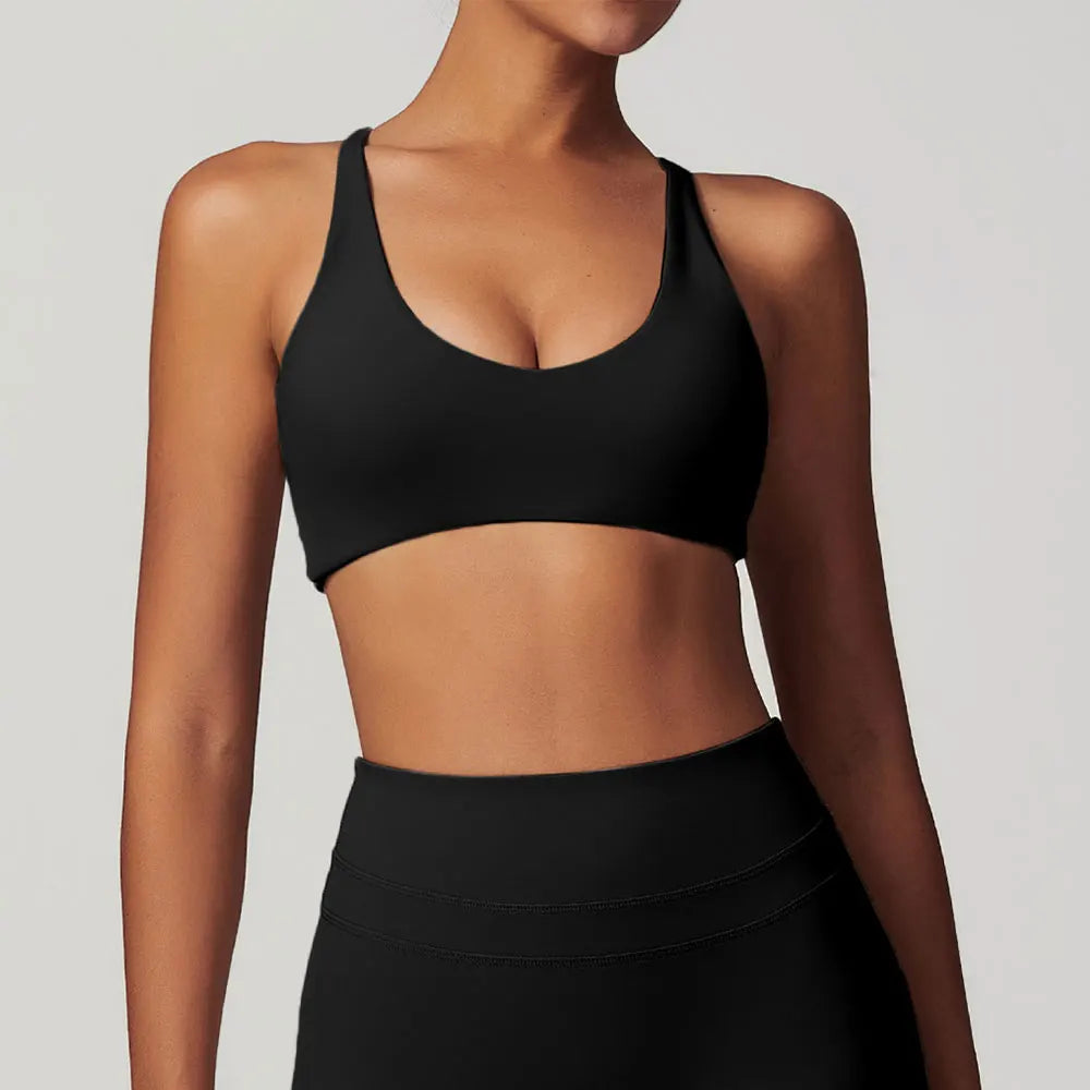 mikeyoga Women Sports Bra Gym Push Up Bra Running Bralette Yoga Top Stretch Underwear Workout Fitness Tank Top Women Sports Vest - ATFH