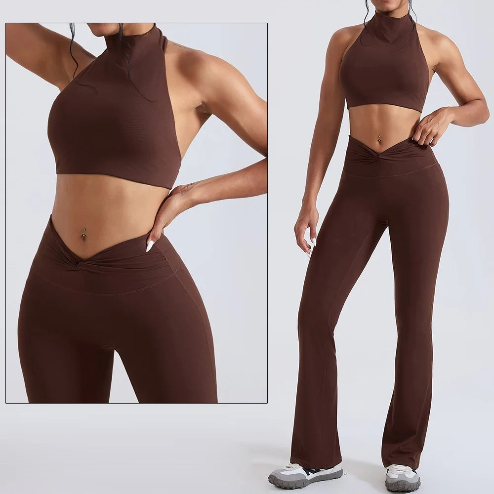 Cloud Hide Yellow Yoga Suit Gym for Woman Fitness Set Sports Tracksuit Bra Top Pants XL Workout Pilates Outfits Running Clothes ATFH