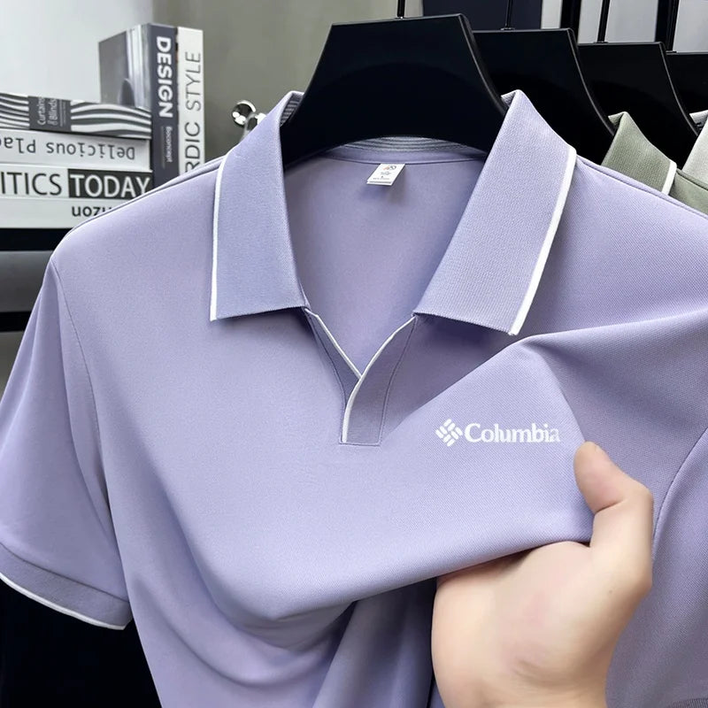 Luxury Quality Men's Original Letter Print Polo Shirt New Solid Color Lapel Short Sleeved T-shirt Business Casual Men's Clothing