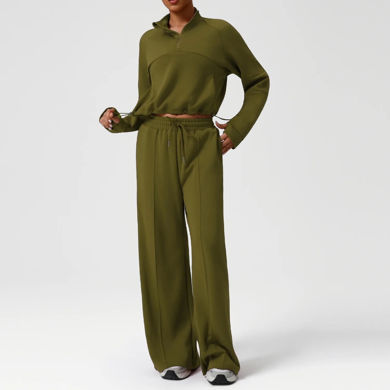Autumn Winter Fashion Casual Sport Matching Set Women's Tracksuit Loose Long Sleeve Zipper Sweatshirt+trousers Suit Sportswear