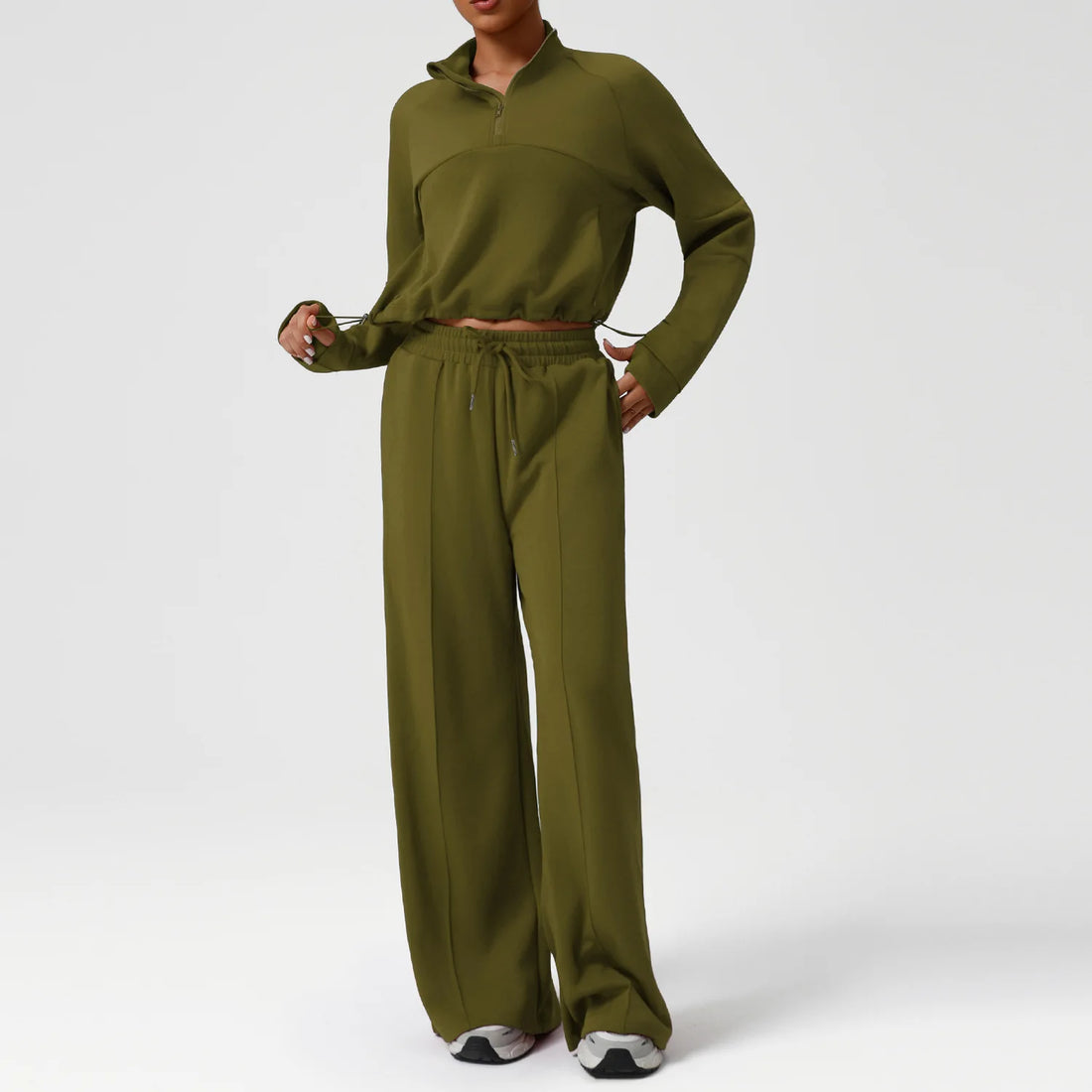 Autumn Winter Fashion Casual Sport Matching Set Women's Tracksuit Loose Long Sleeve Zipper Sweatshirt+trousers Suit Sportswear