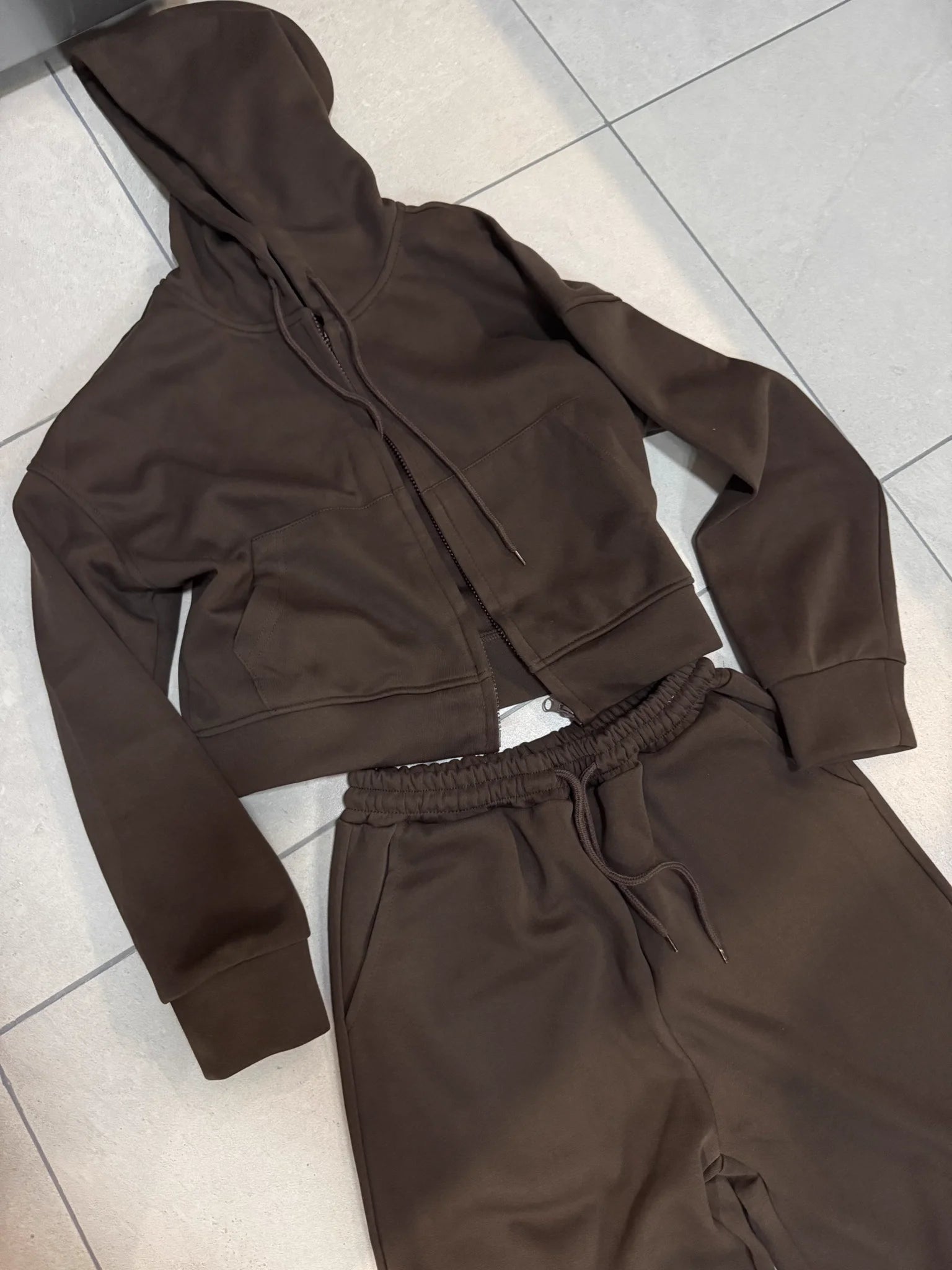 Cotton Hoodies Sweatshirt Two-piece Suit Women Casual Sports Sets Autumn Zip-up Short Coat Straight Trousers Loose 2-piece Sets