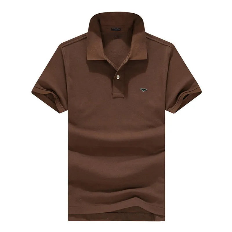 100% pure cotton Spring summer men's fashion sports brand embroidered short sleeved POLO shirt business casual T-shirt