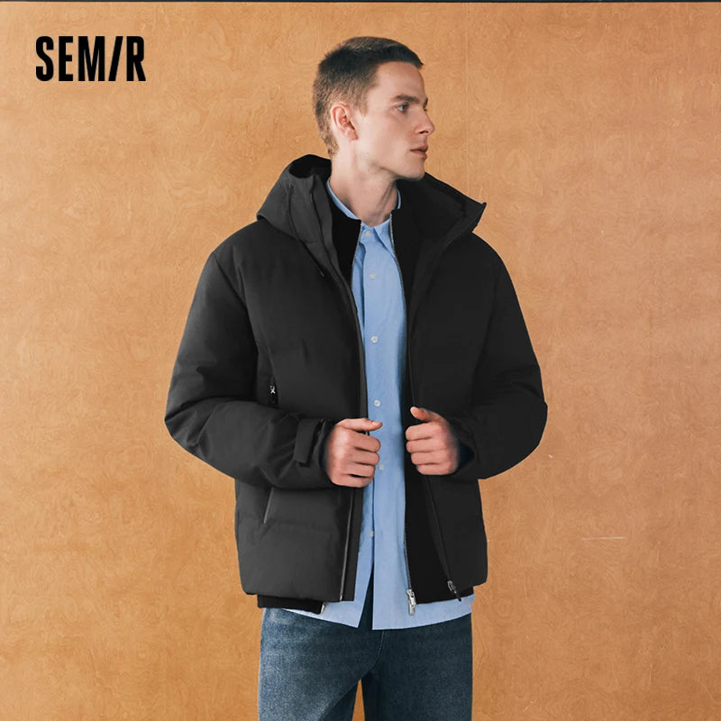 Semir Men Down Jacket Water Repellent Windproof Shell 90 Percent Down Fill Seamless Bonded Heavyweight Build 2026 Winter