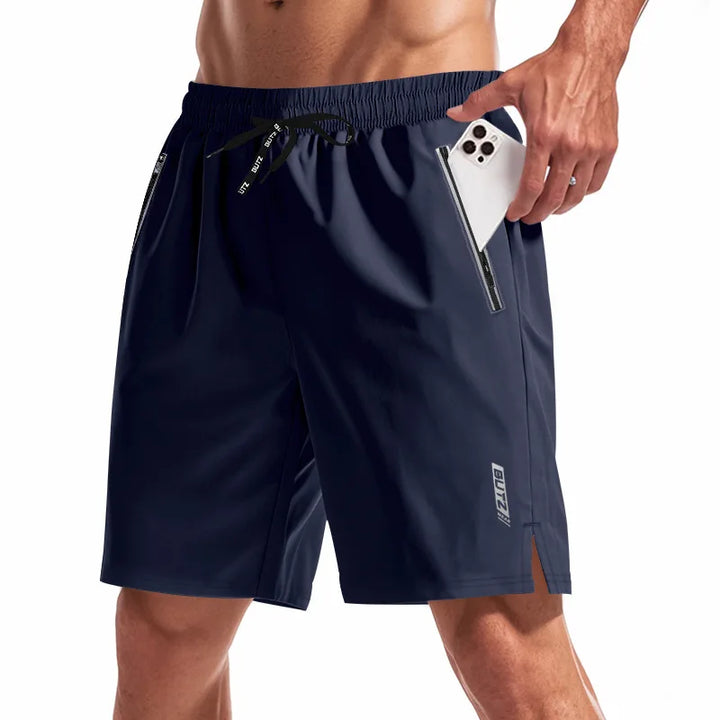 Men Elastic Loose Luminous Sports Shorts Quick Dry Plus Size Functional Short Pants Night Running Beach Casual Daily Wear