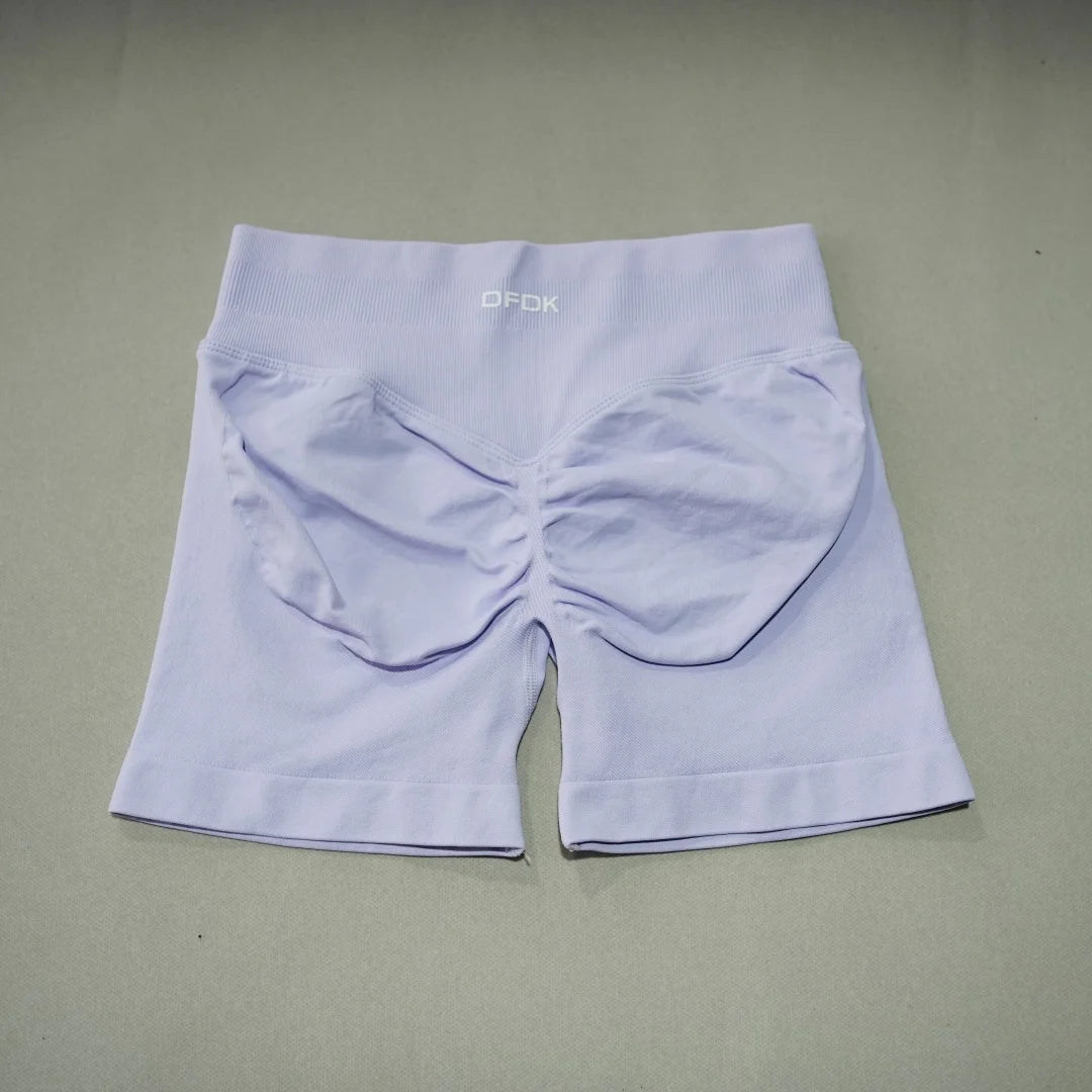 DFDK Women High Rise Scrunch Booty Shorts Seamless Push Up Shaping Squat Proof Anti Rolling Fitness Gym Athletic Running Yoga