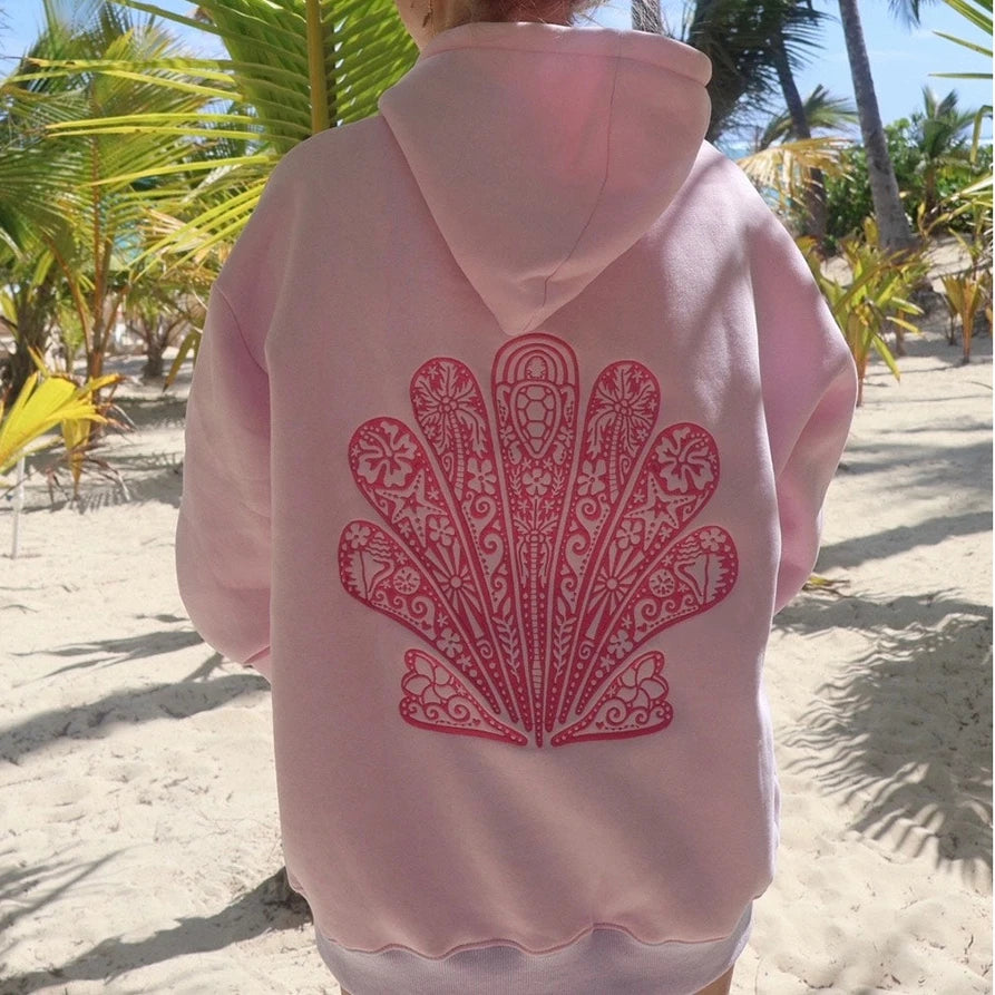 Classic Women's Embroidery Over Size Hoodies Streetwear Soild Color Autumn Kangaroo Pocket Sweatshirts Casual - ATFH