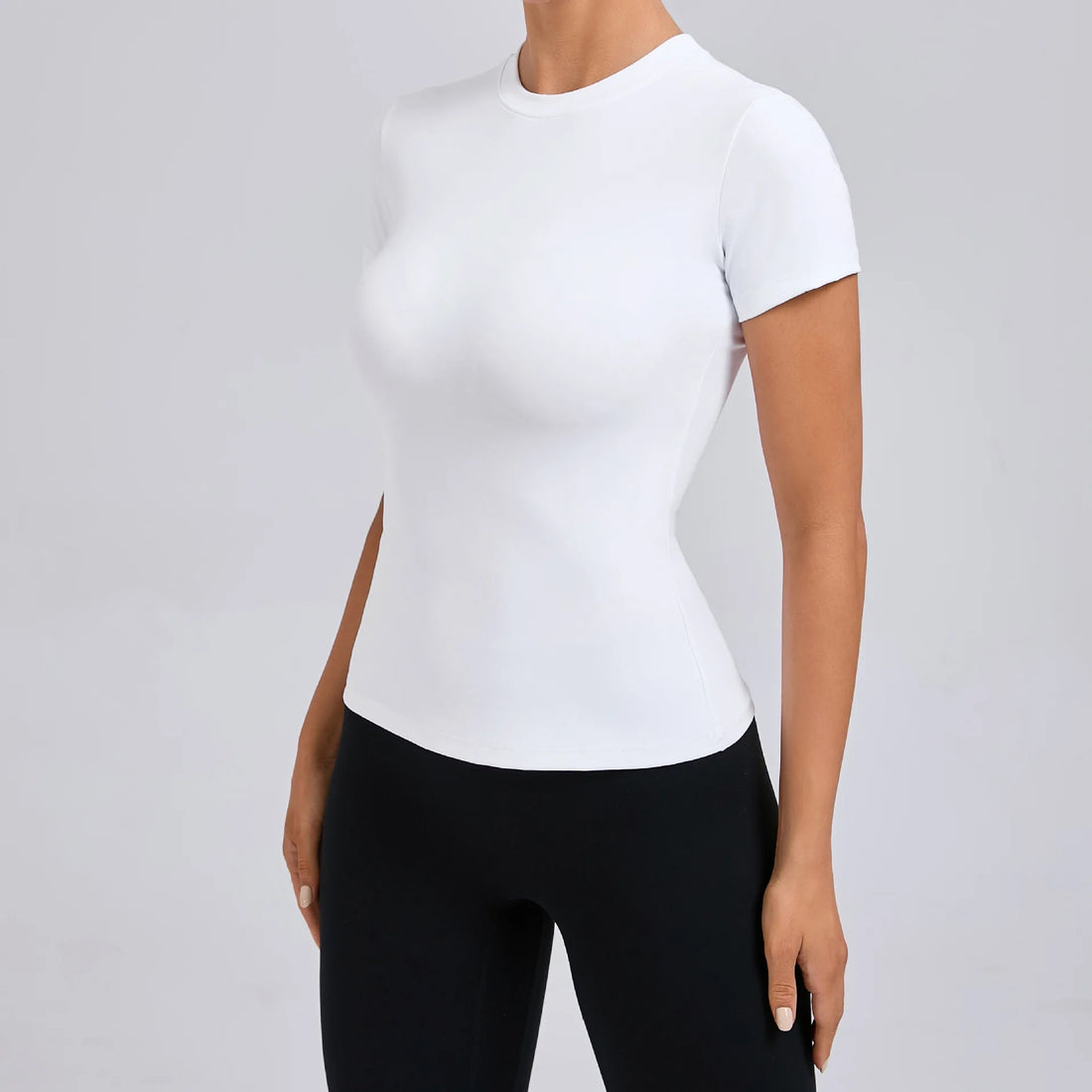 Gym Workout Women's Versatile T-shirt Short Sleeve No Padding Workout Top Outdoor Running Fitness Sports Short Sleeve Sportswear - ATFH