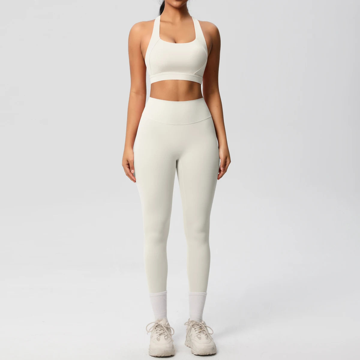 Women 2pcs Patchwork Sport Yoga Suit Training Sleeveless Sport Gym Tops  Tummy Control Slimming Booty Leggings Yoga Suit Sports - ATFH
