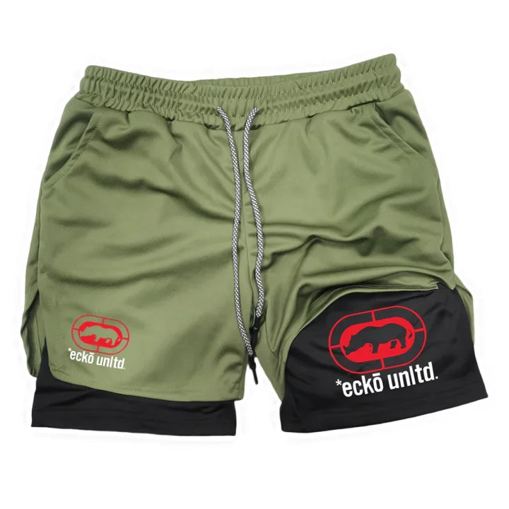 Men Running Shorts 2 in 1 Double-deck Sport Shorts Sportswear Gym Fitness Short Pants Training Jogging Bottom Men's Clothing