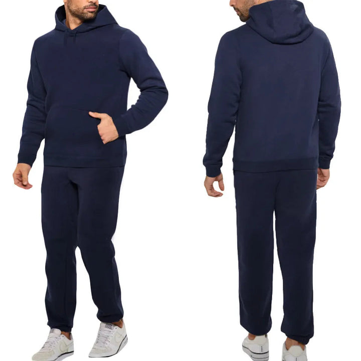 Men's Autumn /Winter New Solid Color Hoodie+pants Two-piece Set Fashionable Casual Sports Set Size S-3XL Men's Tracksuit ATFH
