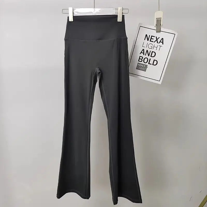 High-Waist Flared Yoga Leggings for Women High-End Wide-Leg Breathable Gym Casual Sports Bottoms ATFH