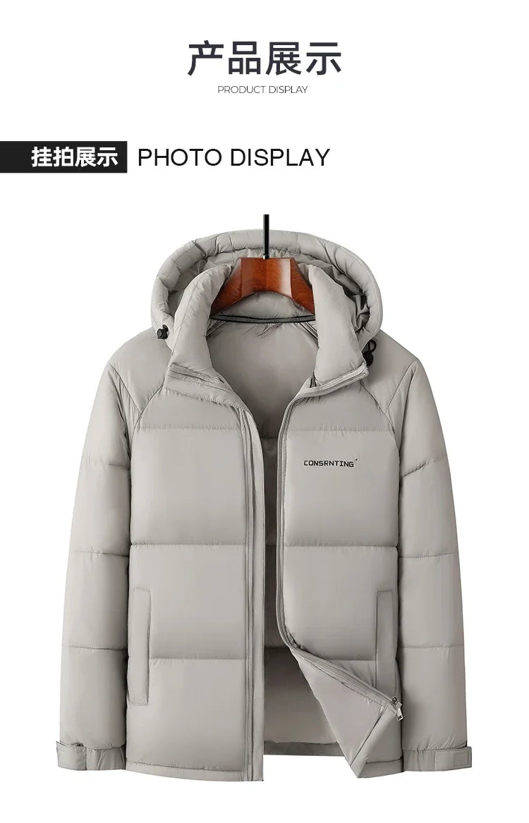 Men's Cold Hoodied Parka Clothes Thicken Zipper Mens Jackets Men Warm Winter Coat Men Plus Size New Waterproof Winter Jacket