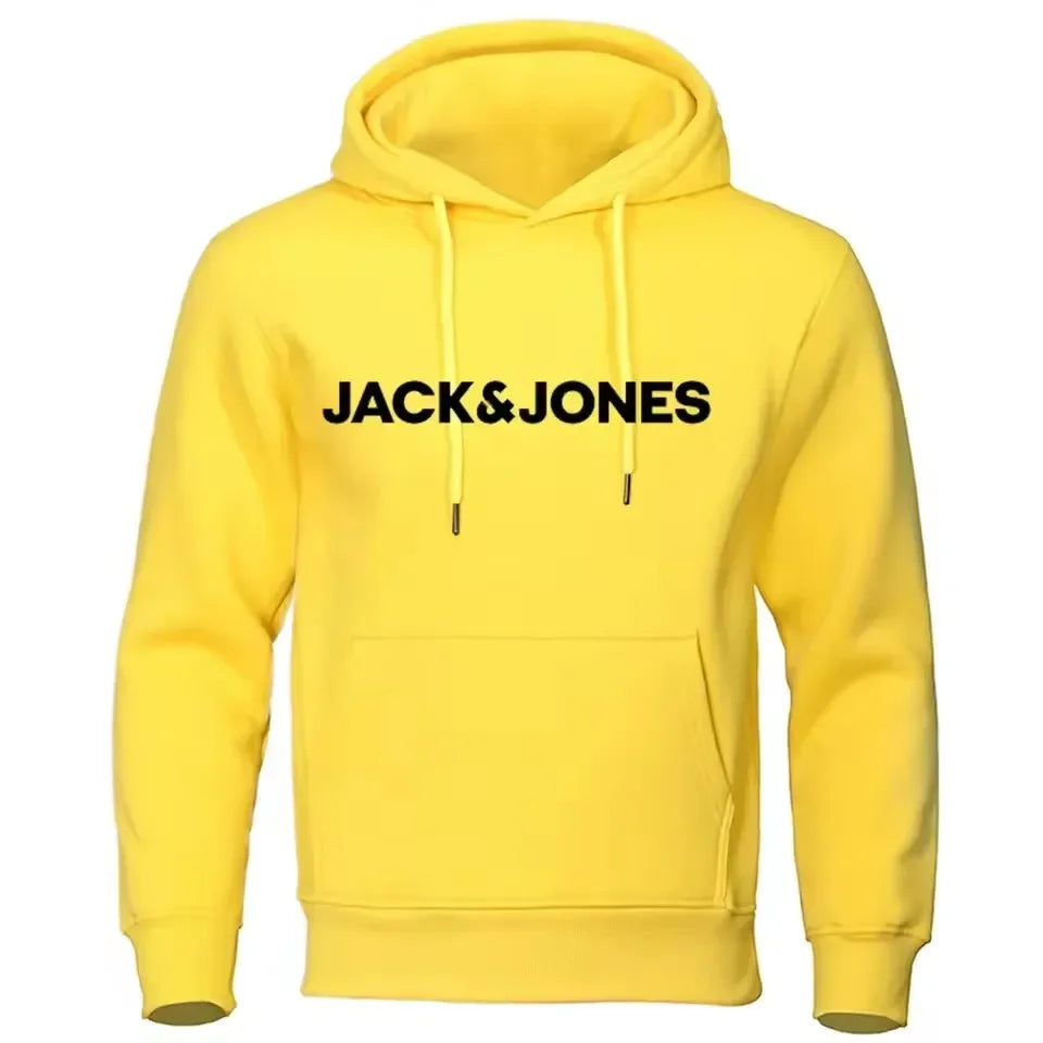 Jack & Jones Men's and Women's Hooded Sweatshirts, Fashionable Loose and Casual, Comfortable Printed Sportswear, Streetwear - ATFH