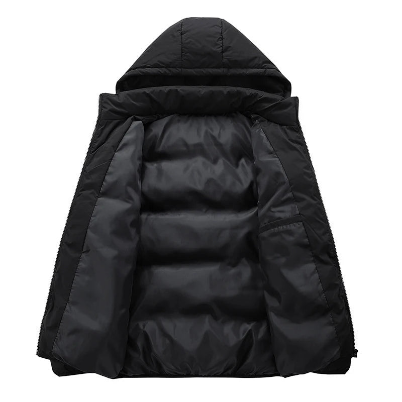 Customized Winter Down Jacket Men Fashion Personality Loose Thicked Keep Warm Zipper Jacket Women Hooded Coats Outerwear