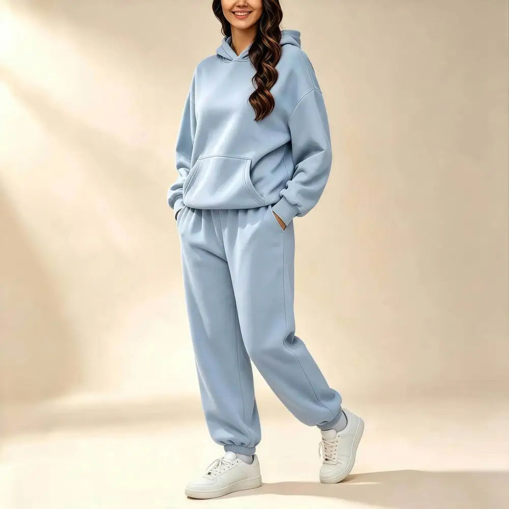 Women's Two Piece Tracksuit Set Long Sleeve Hoodie & High Waisted Joggers Sweatpants Sportswear Matching Outfit for Spring
