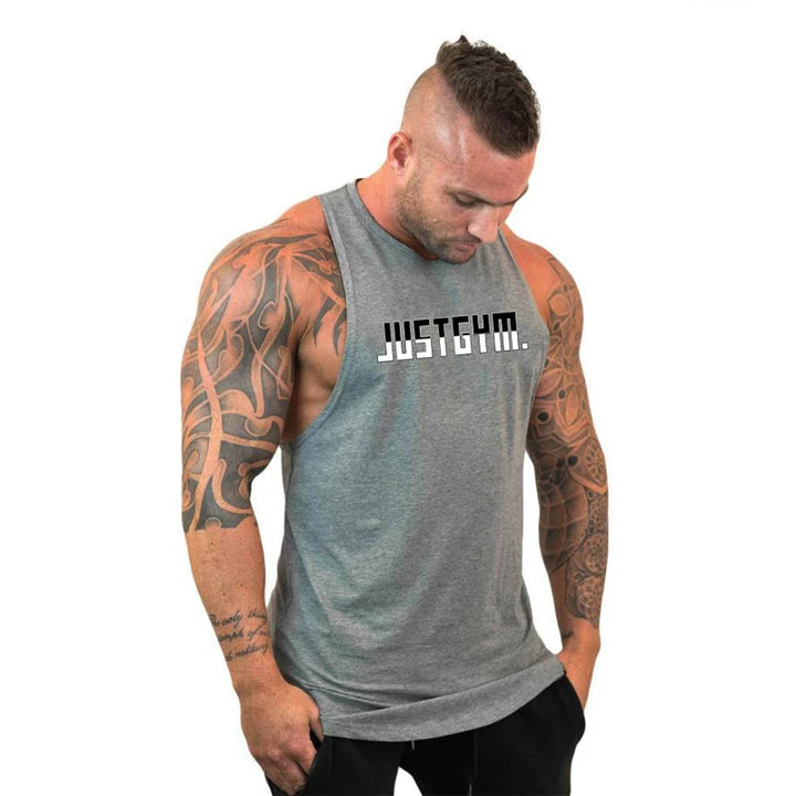 Running Vests Gym Bodybuilding Sleeveless Shirt Men's Fitness Tank Tops Workout Muscle Stringer Cotton Breathable Singlet