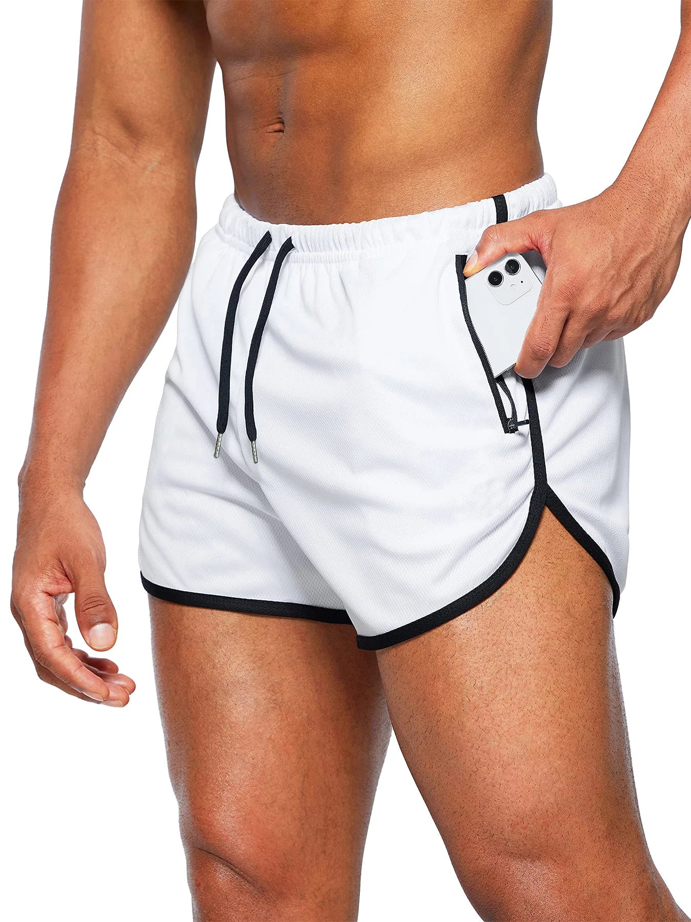 Men's new beach shorts running shorts 3-inch quick drying fitness running fashionable fitness shorts